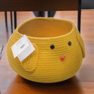 Cartoon Dog Cotton Rope Yellow Brown Multipurpose Storage Basket