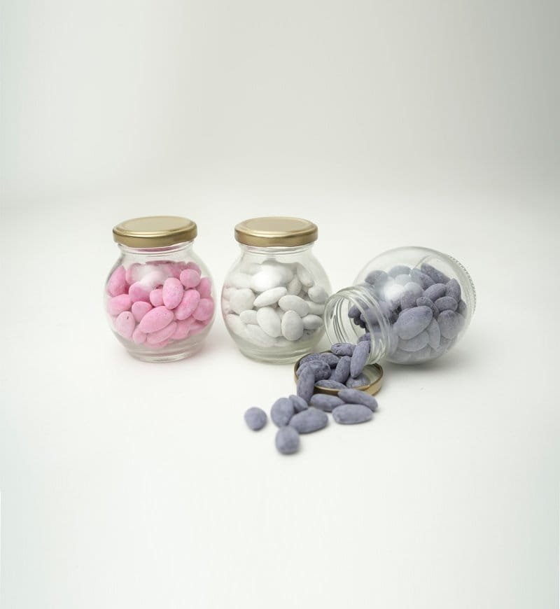 Printed floral Box with 3 Jars - Flavored Almonds (Paan, Rose & Blueberry) - Image 2