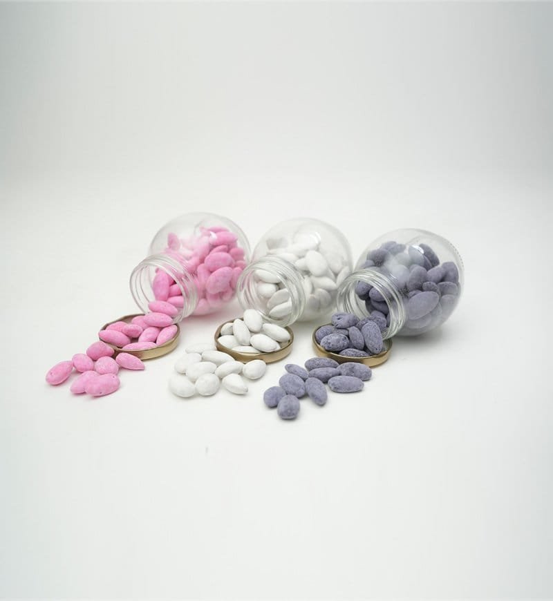 Printed floral Box with 3 Jars - Flavored Almonds (Paan, Rose & Blueberry) - Image 3