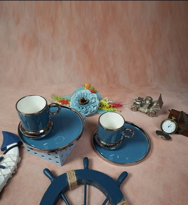 White Gold Luxurious Ceramic Cup & Saucer