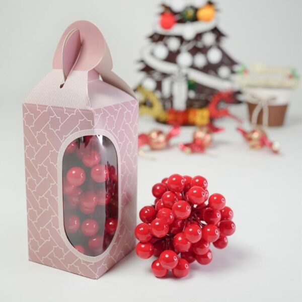 Christmas Artificial Red Cherry Decoration, Holly Berry Hanging Ornaments (10 pcs)