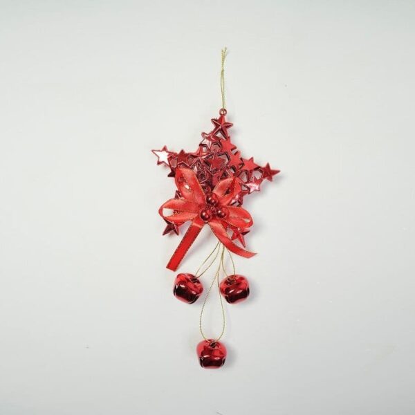 Christmas Star Shaped Red Bell Decoration Hanging
