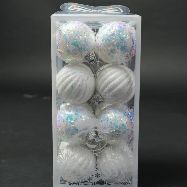Christmas Big Balls White Ornaments Set Shatterproof Decorations for Trees (16Pcs)