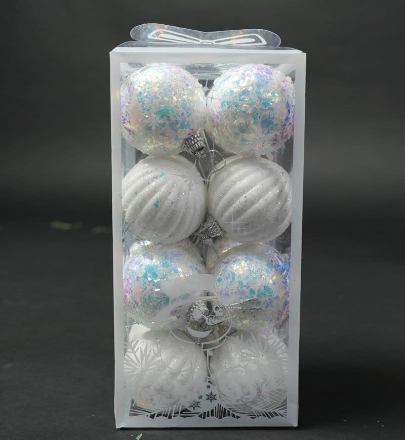 Christmas Big Balls White Ornaments Set
