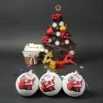 Christmas White Ball Ornaments printed