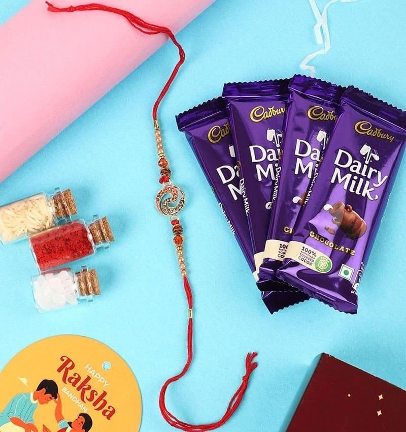 Magnificent Diamond Stone Bhaiya Rakhi