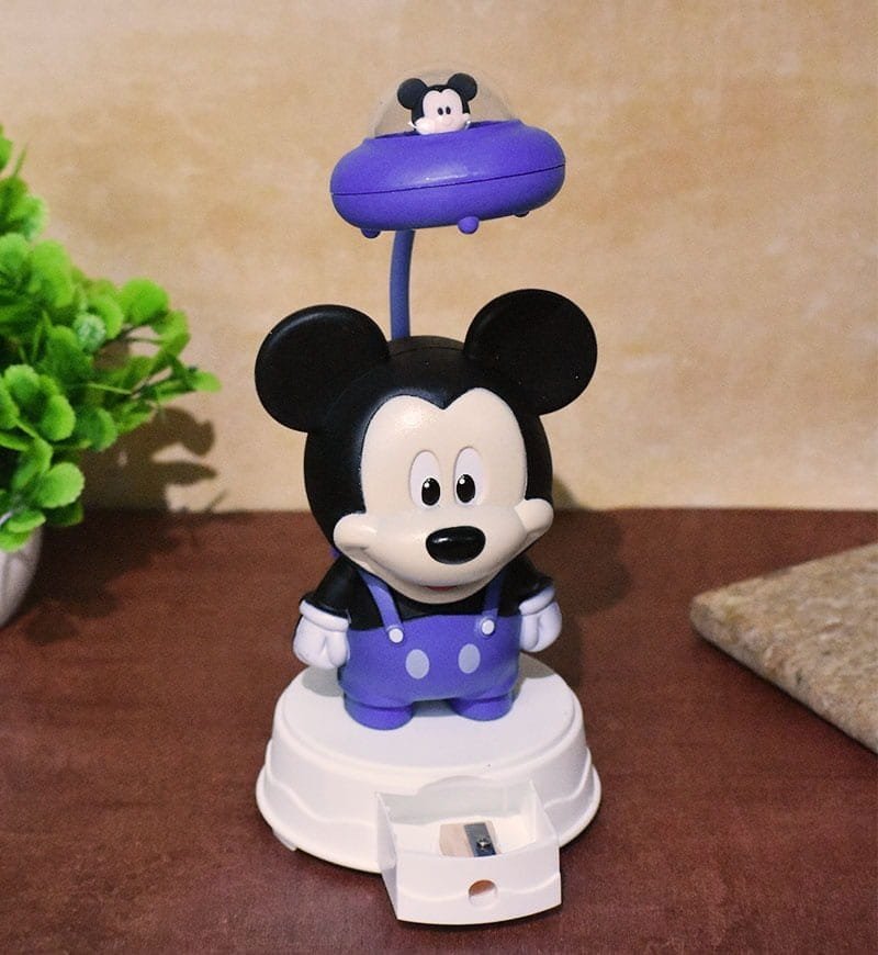 Mickey Led Light Table Night Lamp Blue Color for Kids Bedroom USB Chargeable with Pencil Sharpener for Girls & Boys - Image 2