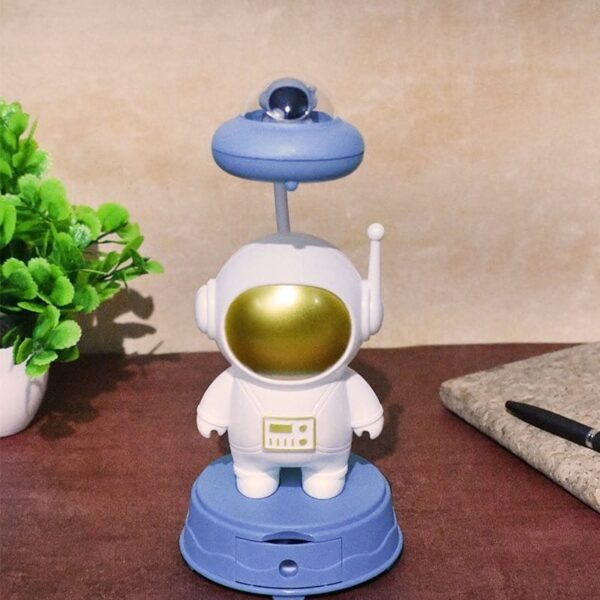 Astronaut Led Light Table Night Lamp White Color for Kids Bedroom USB Chargeable with Pencil Sharpener for Girls & Boys