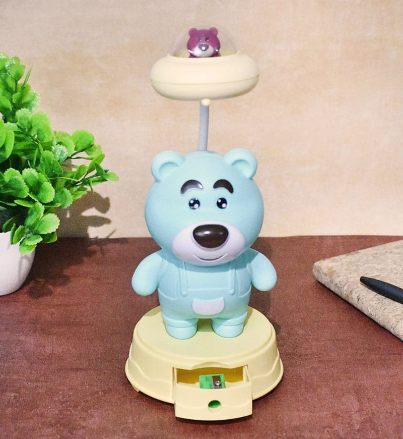 Panda Led Light Table Night Lamp Blue Color for Kids Bedroom USB Chargeable with Pencil Sharpener for Girls & Boys - Image 2