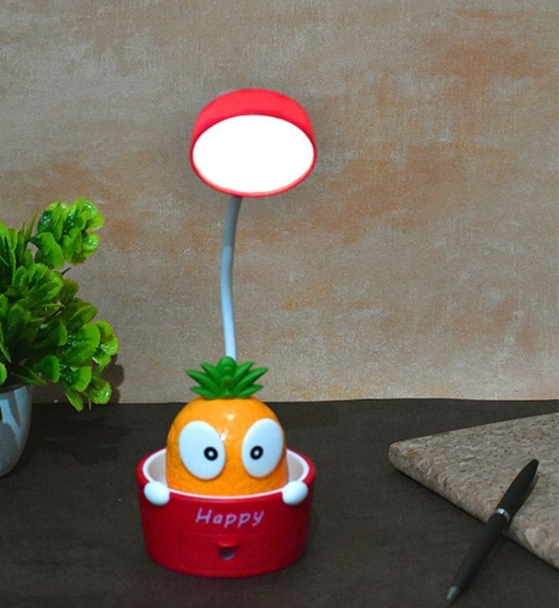 Bobblehead Pineapple Lamp with Sharpener Yellow-Red Color (1Pc) - Image 2