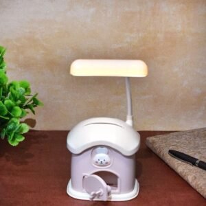 Cartoon House piggy bank table lamp for children USB charging night light 3 Gear Light Pink Color