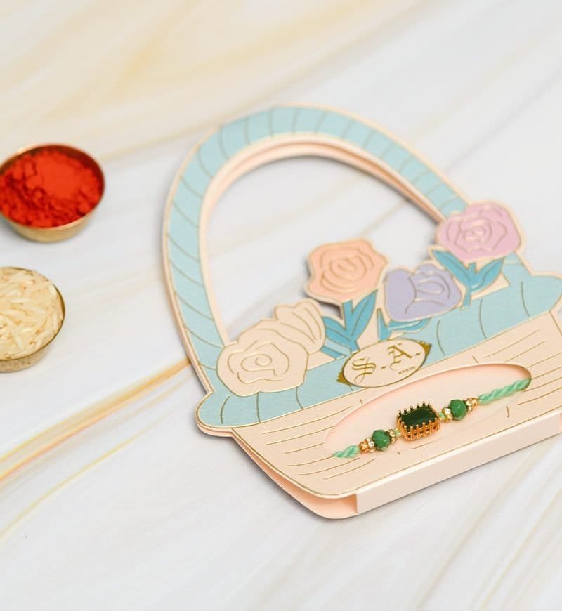 Astrology Green Gemstone Rakhi