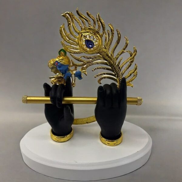 Krishna Ji Hand with Flute Gold Plated (Black)