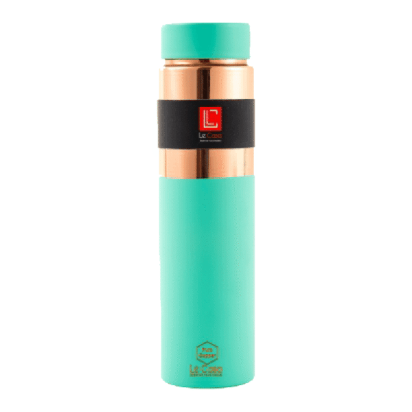 Le Casa Greek Green Copper Water Bottle (1000 ml)