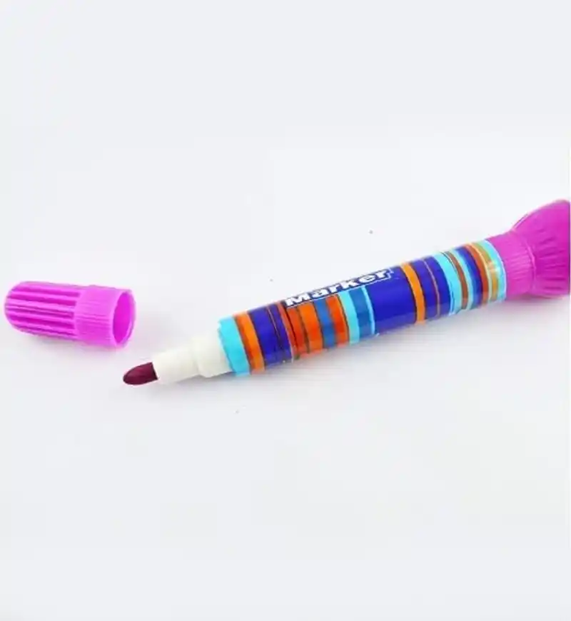 2 in 1 Roller Stamper and Marker Pen with Water Based Ink for Scrapbooks (Multicolor | Set of 6 Pcs) - Image 3