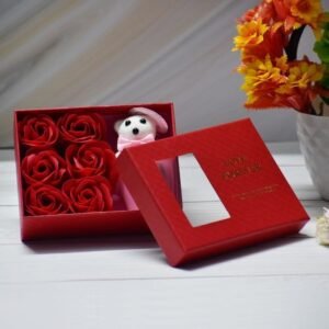 Valentine Teddy in Tub with Roses Hamper | Heartwarming gift | Expressing Love hamper