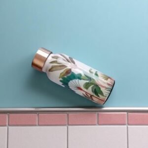 Copper Water Bottle | Green & Palm Tree Design | 500 ml