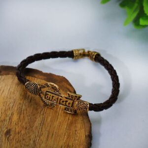 Mahadev Trishul Damru golden bracelet