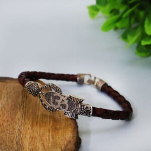 Om Trishul Damru Bracelet in Silver