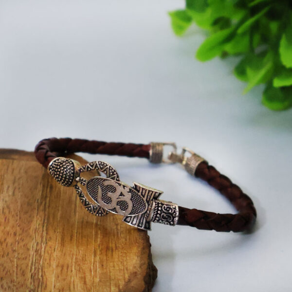 Om Trishul Damru Bracelet in Silver