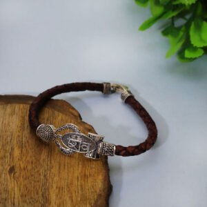 Shiv Damru Trishul Bracelet in Silver