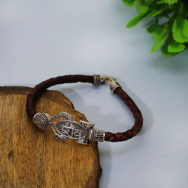 Shiv Damru Trishul Bracelet in Silver