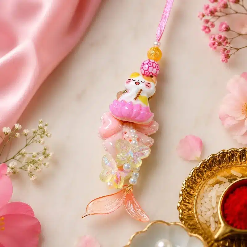 Pink Kitty Lumba Rakhi for Bhabhi 1 pink kitty lumba rakhi