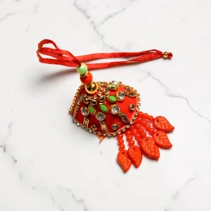 Red Designer Rakhi Premium Lumba