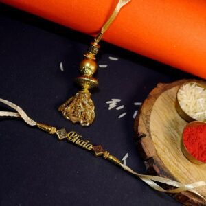 Golden Bhaiya Bhabhi Rakhi Set