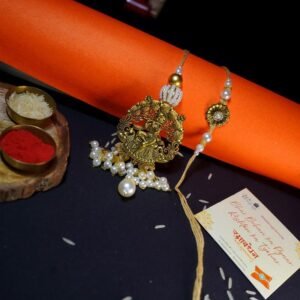 Krishna Design Bhaiya Bhabhi Rakhi Set