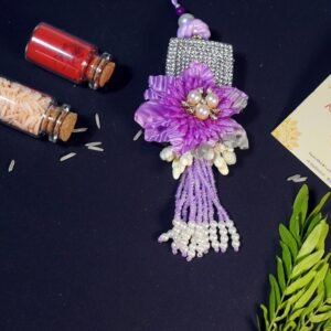 Lavender Designer Lumba Rakhi for Bhabhi