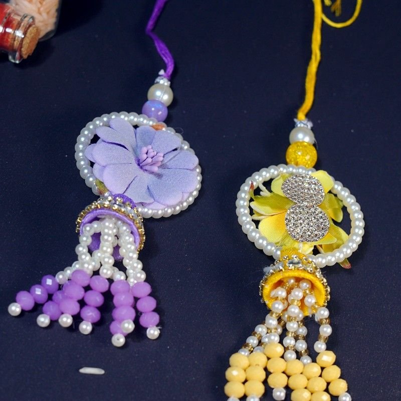 Pack Of 2 Designer Lumba Rakhi for Bhabhi - Image 2