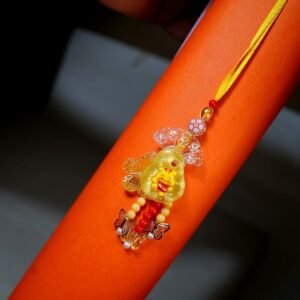 Yellow Lumba Rakhi for Bhabhi