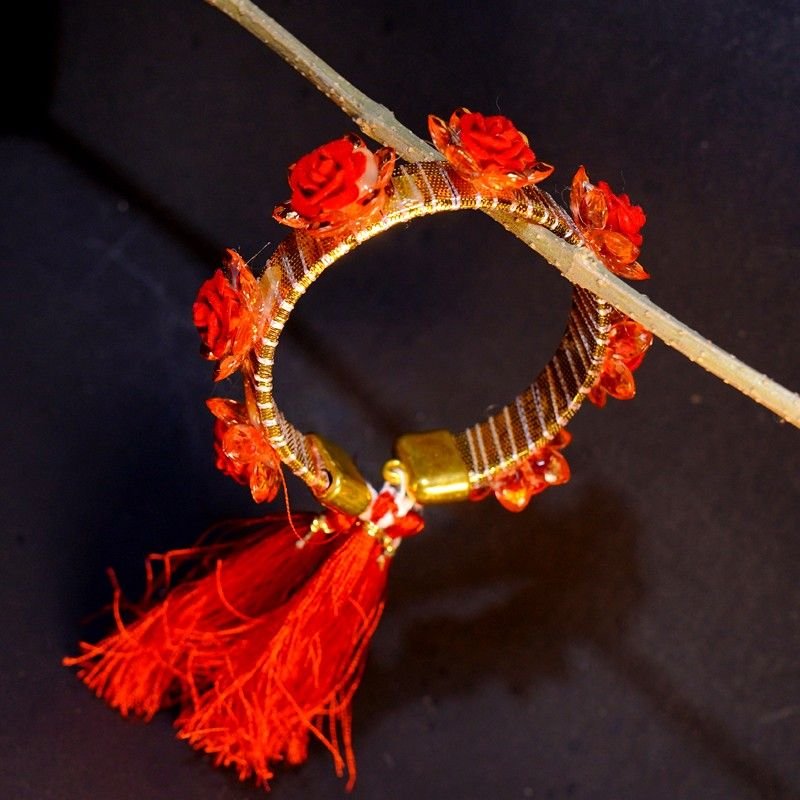 Orange Lumba Rakhi for Bhabhi