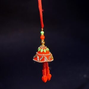 Red Designer Lumba Rakhi for Bhabhi