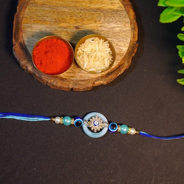 Evil Eye Stone CircleThread Rakhi
