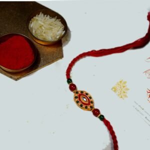 Multicolour Bead Design Thread Rakhi