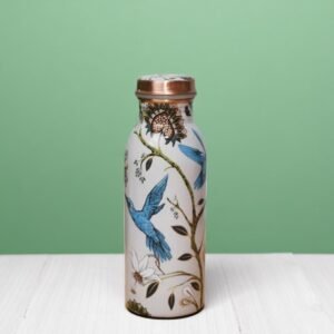 Floral Bird Print Copper Water Bottle 500 ml