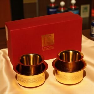 Lecasa-Brass Tumbler South Indian Coffee Drinking Set Bowl and Glass (Pack of 2)