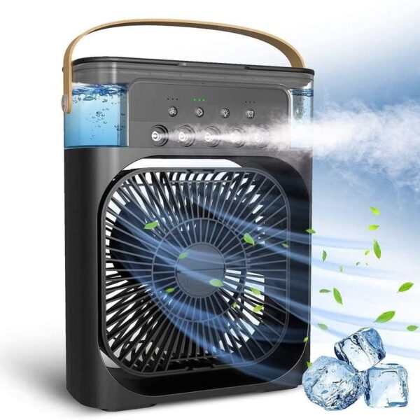 mini cooling fan with mist spray black