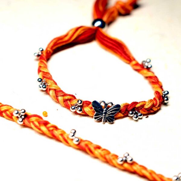 Butterfly Charm Bhaiya Bhabhi Rakhi Set