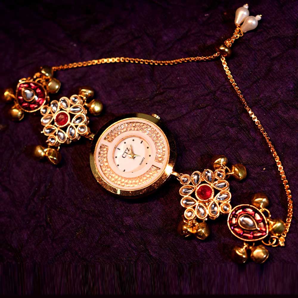 Royal Kundan Ghungroo Bracelet Watch for Women – Ethnic Designer Watch