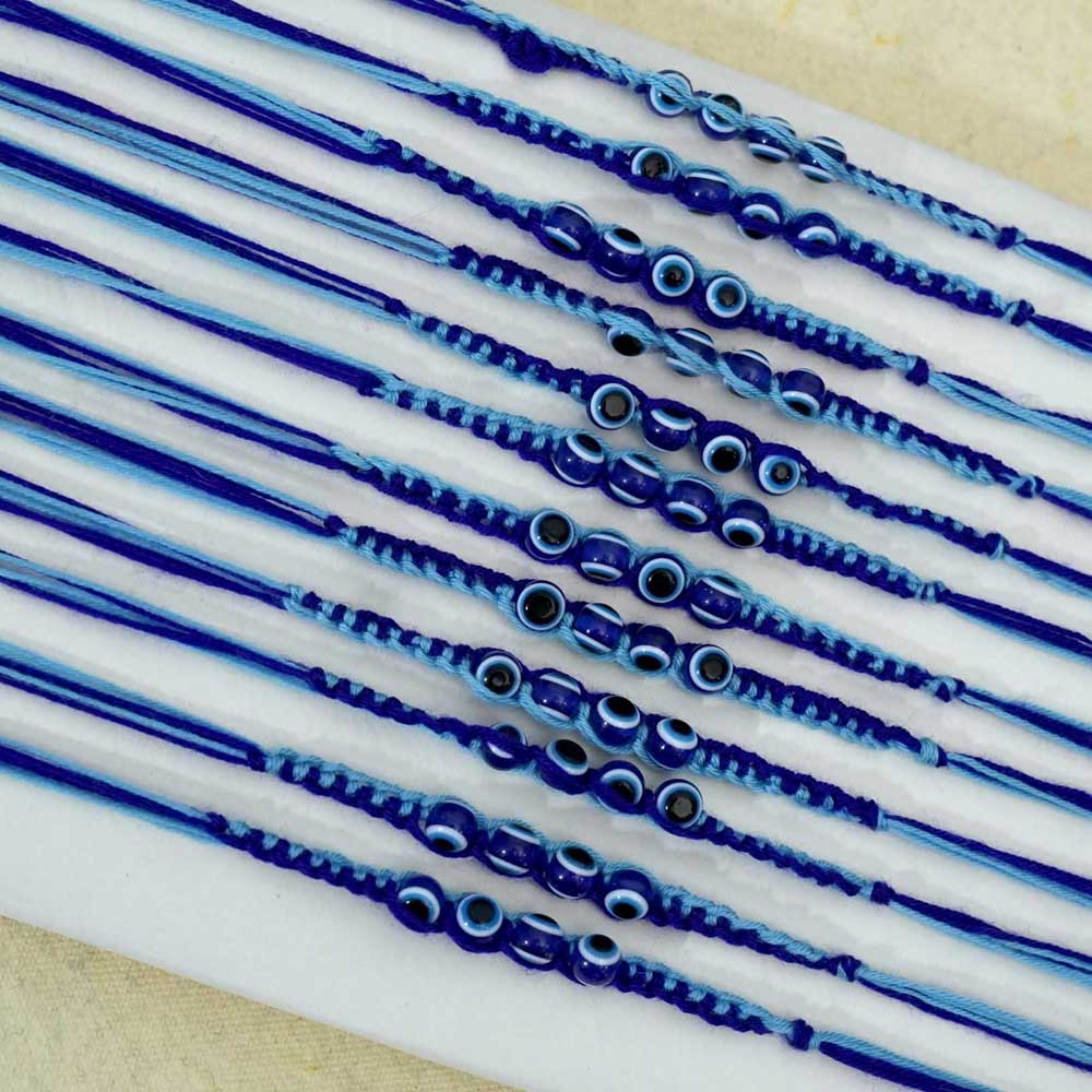 MysticWrap Blue Evil Eye Rakhi Set of 12 for Brothers - Image 3