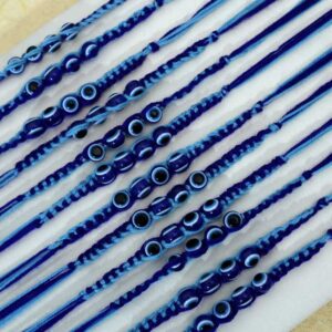 MysticWrap Blue Evil Eye Rakhi Set of 12 for Brothers