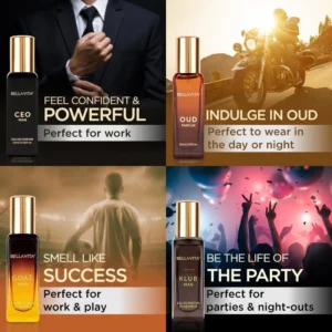 Bella Vita Men’s Perfume Gift Set – CEO, GOAT, Klub & Oud Perfume Combo | 4x20ml