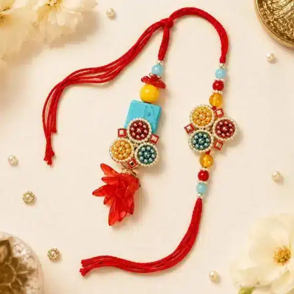 Bhaiya Bhabhi Multicolor Beaded Rakhi Combo