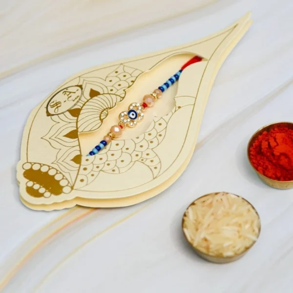 Butterfly Evil Eye Beaded Rakhi for Girls