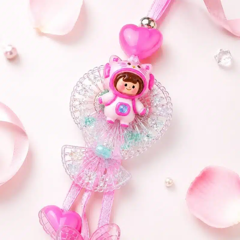 Pink Doll & Butterfly Kids Lumba Rakhi 2 Doll & Butterfly Kids Rakhi