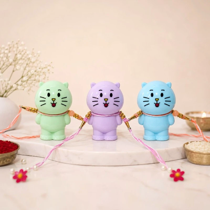 Assorted Kids Bear Rakhi with Sharpener – 1 Piece 5 Assorted Kids Bear Rakhi with Sharpener