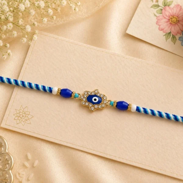 Blue Evil Eye Rakhi for Girls & Boys | Beaded Rakhi